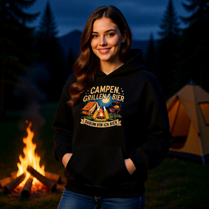 🏕️🔥🍺 Campen, Grillen & Bier – Oversized Hoodie MarketPrint