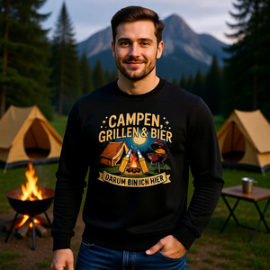 🏕️🔥🍺 Campen, Grillen & Bier – Premium Sweatshirt MarketPrint