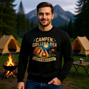 🏕️🔥🍺 Campen, Grillen & Bier – Premium Sweatshirt MarketPrint