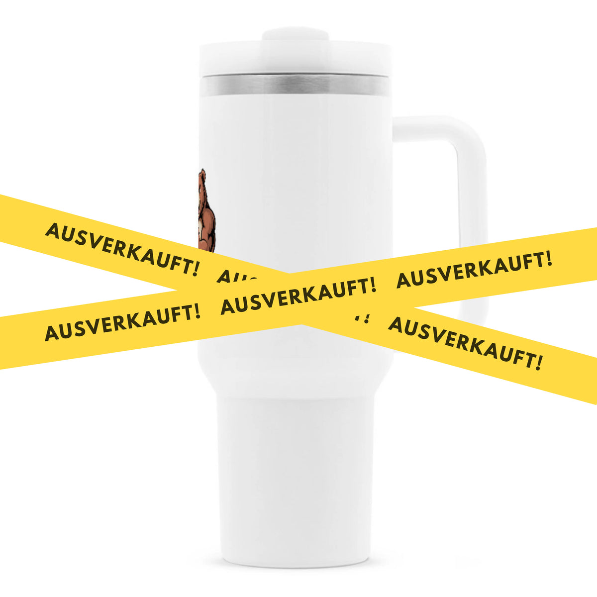 Bärenstark – Thermobecher 1200 ml mit Trinkhalm | Meatware® – Meatware Detailansicht