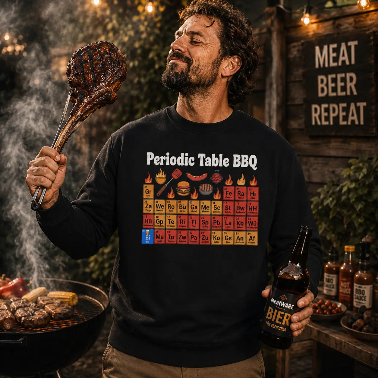 Periodic Table BBQ – Premium Organic Sweatshirt