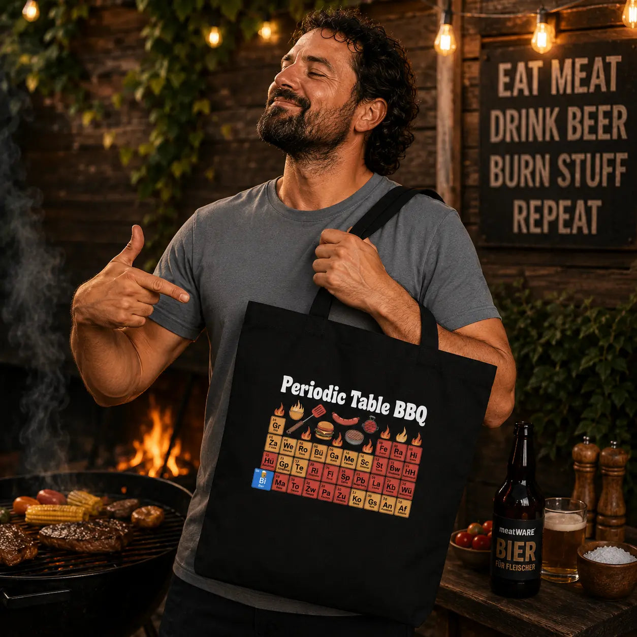 Periodic Table BBQ - Jute bag