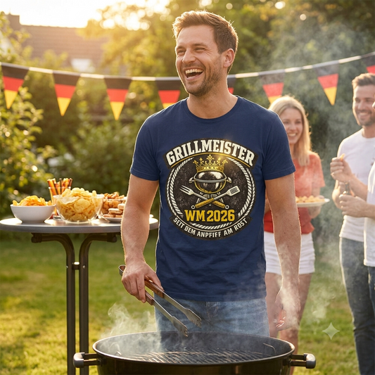 Grillmeister WM 2026 – Premium T-Shirt (Lustiges Fußball & Grillen Fanshirt)