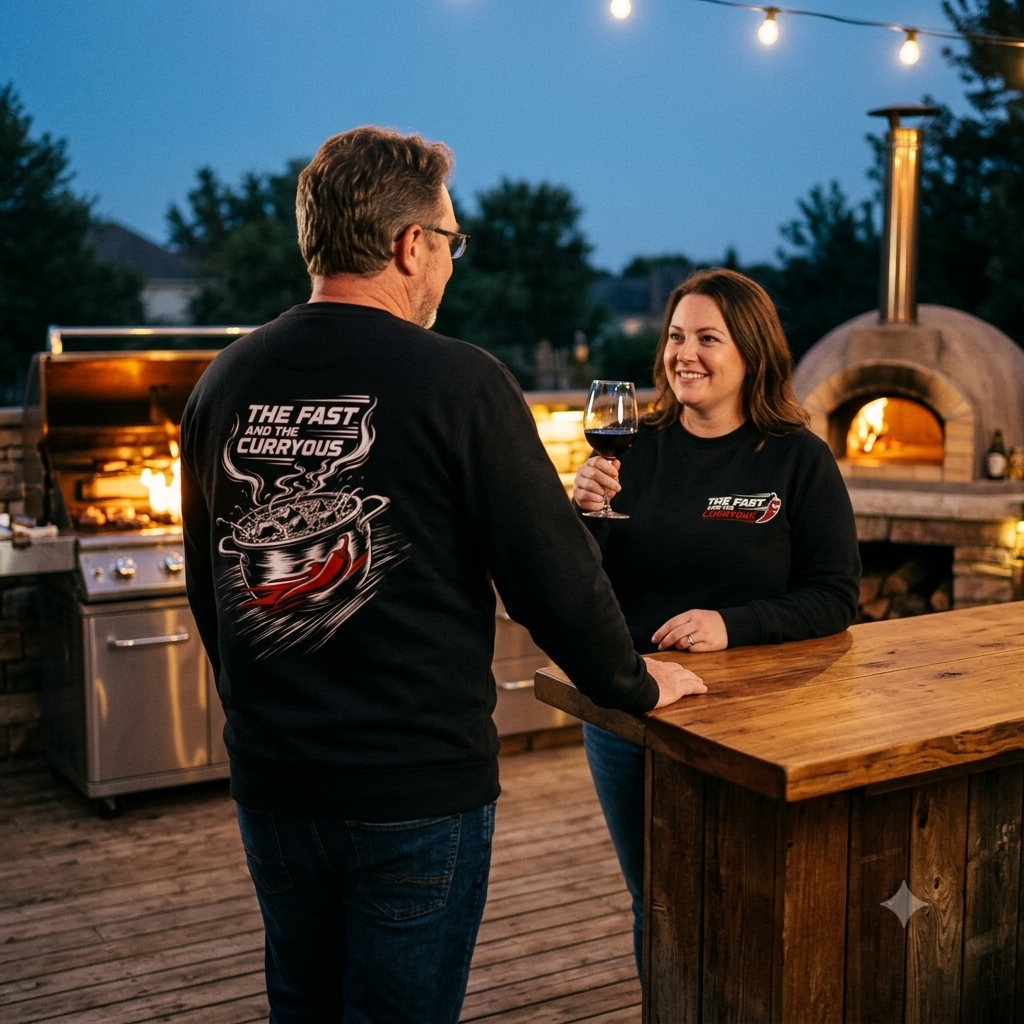 The Fast and the Curryous Bio Premium Organic Sweatshirt – Meatware Nahaufnahme