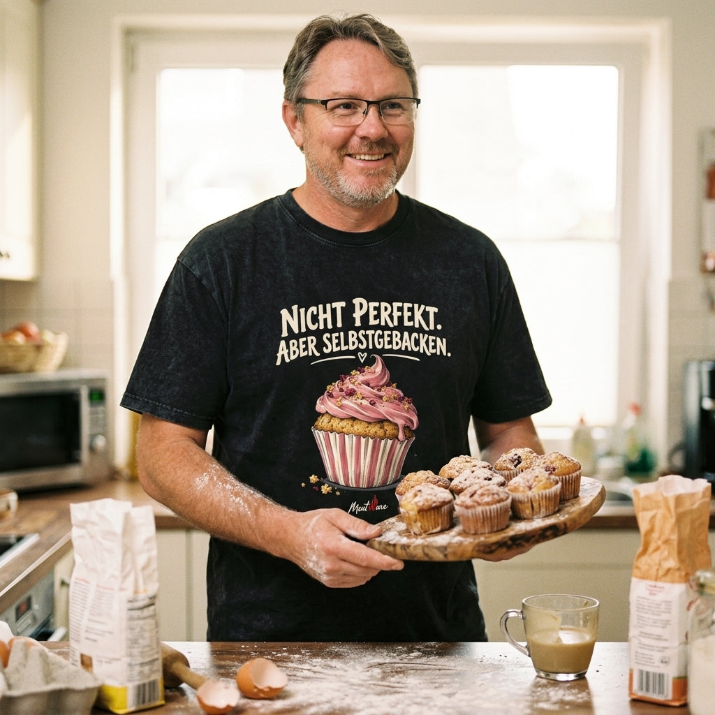 Nicht perfekt. Aber selbstgebacken. – Cupcake Backen Oversized Shirt