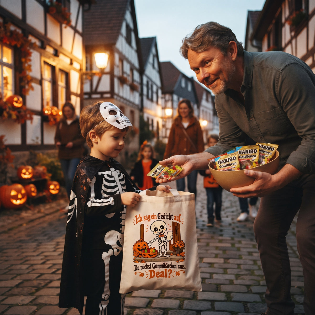 Gedicht gegen Gummibärchen Deal | Lustige Trick or Treat Tasche