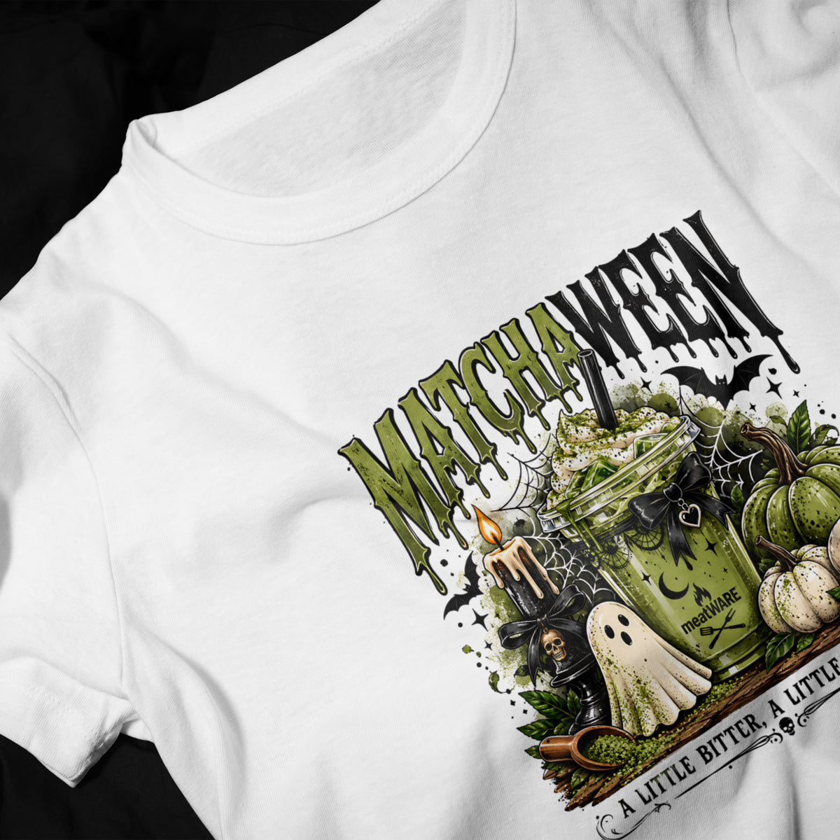 Matchaween A Little Bitter A Little Haunted – Halloween Matcha Premium T-Shirt