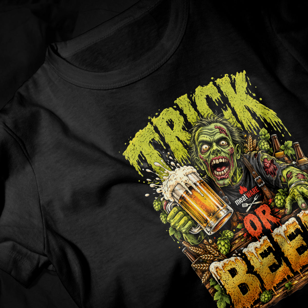 Trick Or Beer – Lustiges Halloween Bier Premium T-Shirt