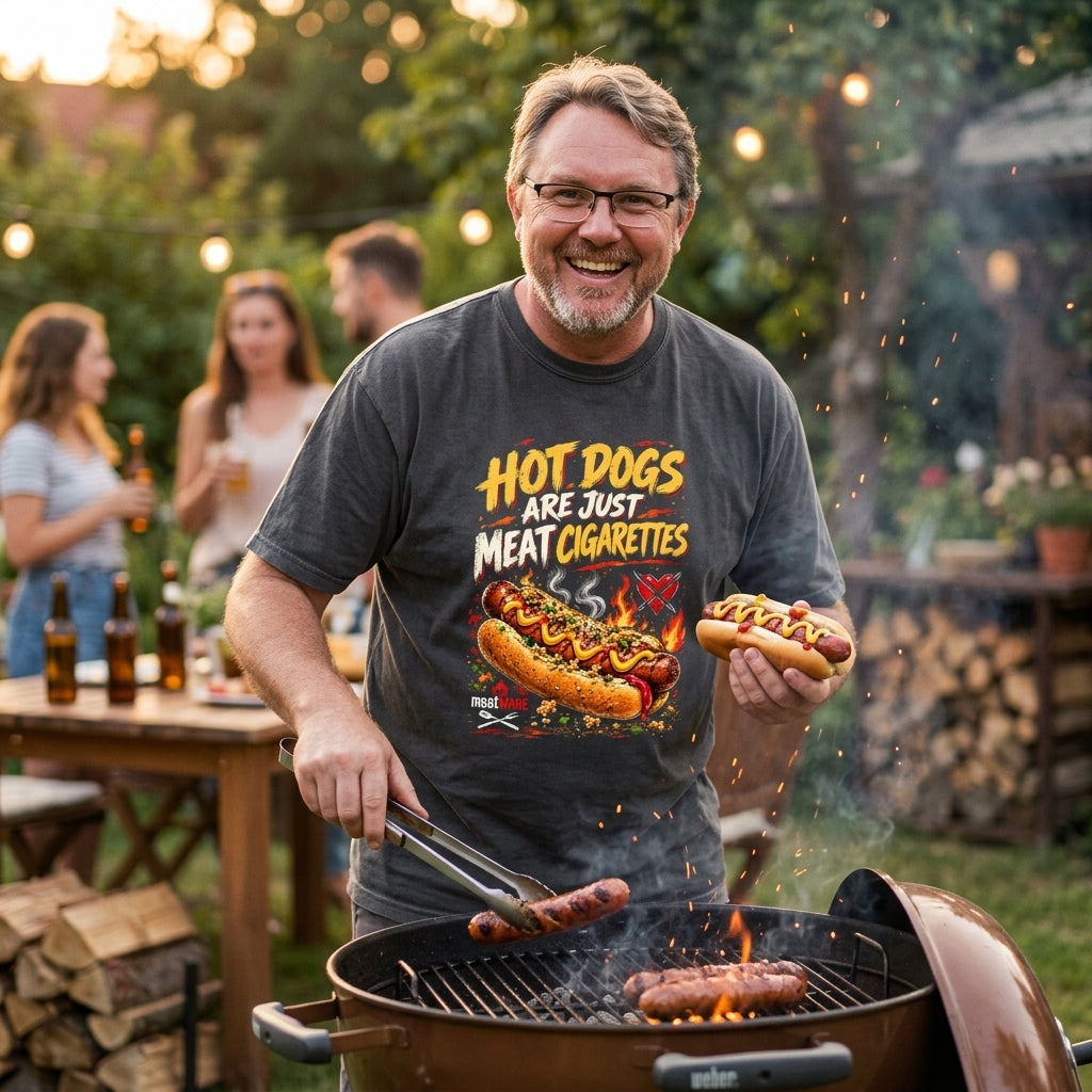 Hot Dogs Are Just Meat Cigarettes – Lustiges BBQ Fast Food Oversized Shirt
