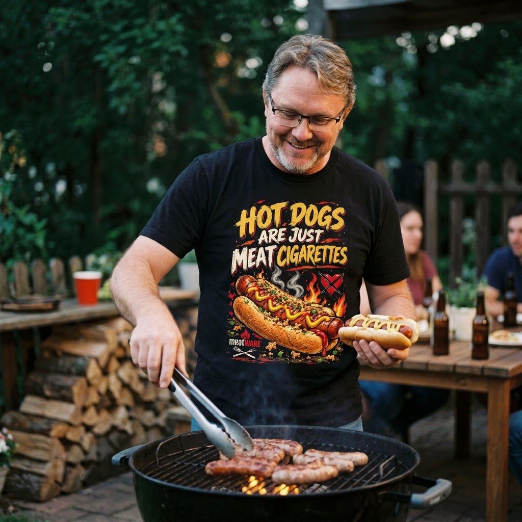 Hot Dogs Are Just Meat Cigarettes – Lustiges BBQ Fast Food T-Shirt
