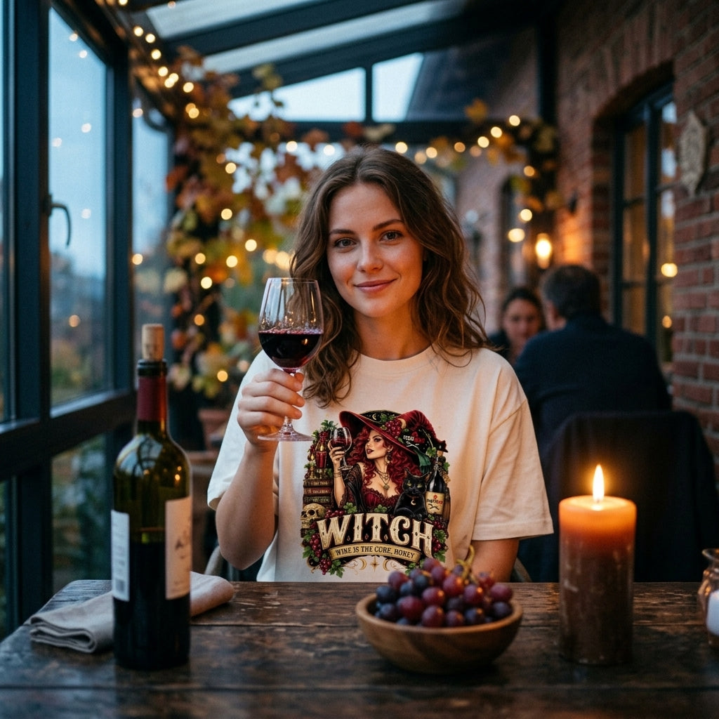 Witch Wine Is The Cure Honey – Lustiges Halloween Wein Oversized Shirt