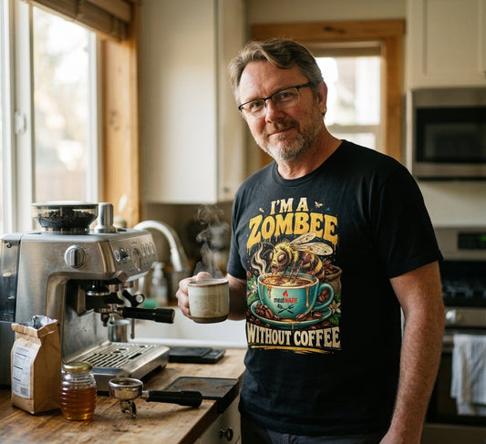 I'm A Zombee Without Coffee – Lustiges Kaffee Zombie Biene Premium T-Shirt