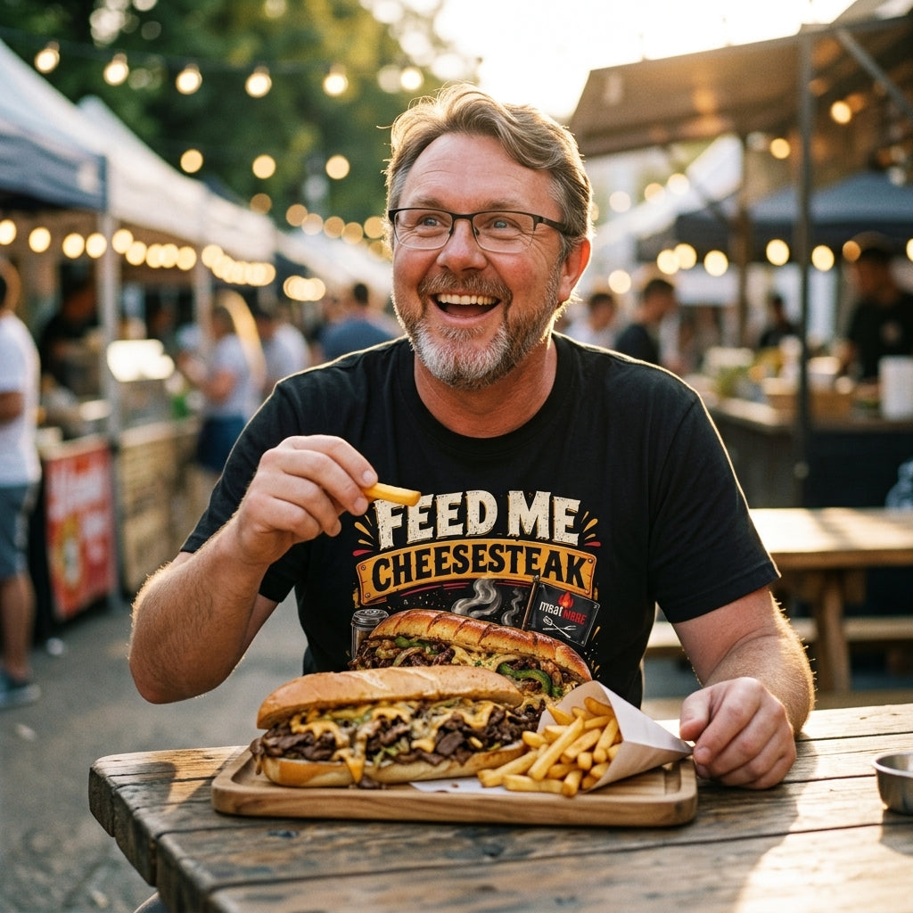Feed Me Cheesesteak Tell Me I'm Pretty – Lustiges Fast Food T-Shirt