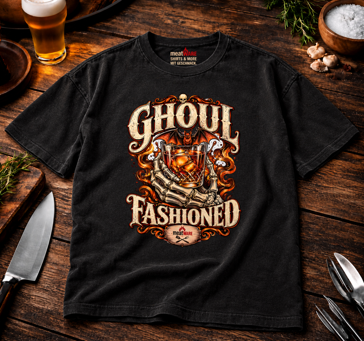 Ghoul Fashioned Whiskey – Lustiges Halloween Cocktail Oversized T-Shirt