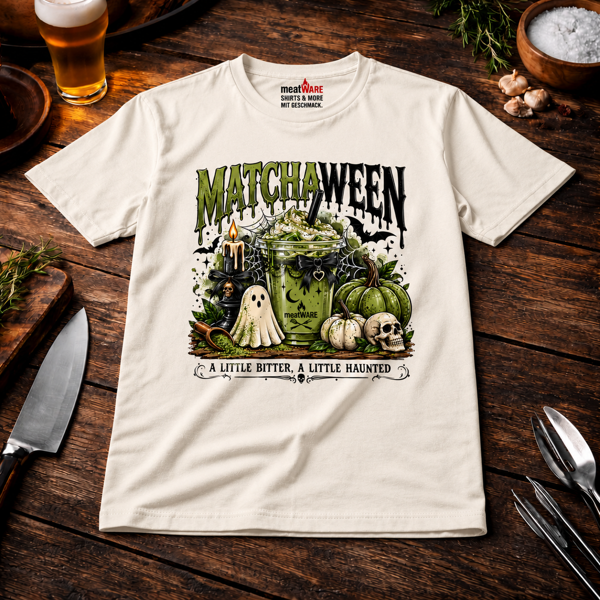 Matchaween A Little Bitter A Little Haunted – Halloween Matcha Oversized Shirt