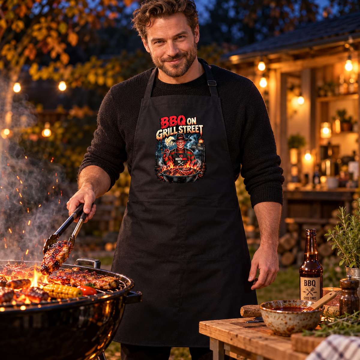 BBQ on Grill Street – Lustige Horror Grill Schürze