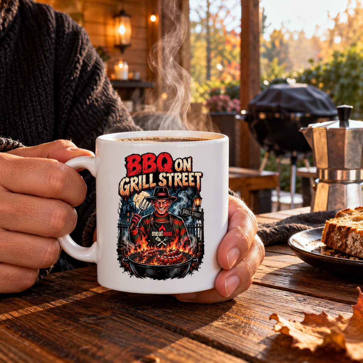 BBQ on Grill Street – Lustige Horror Grill Keramiktasse