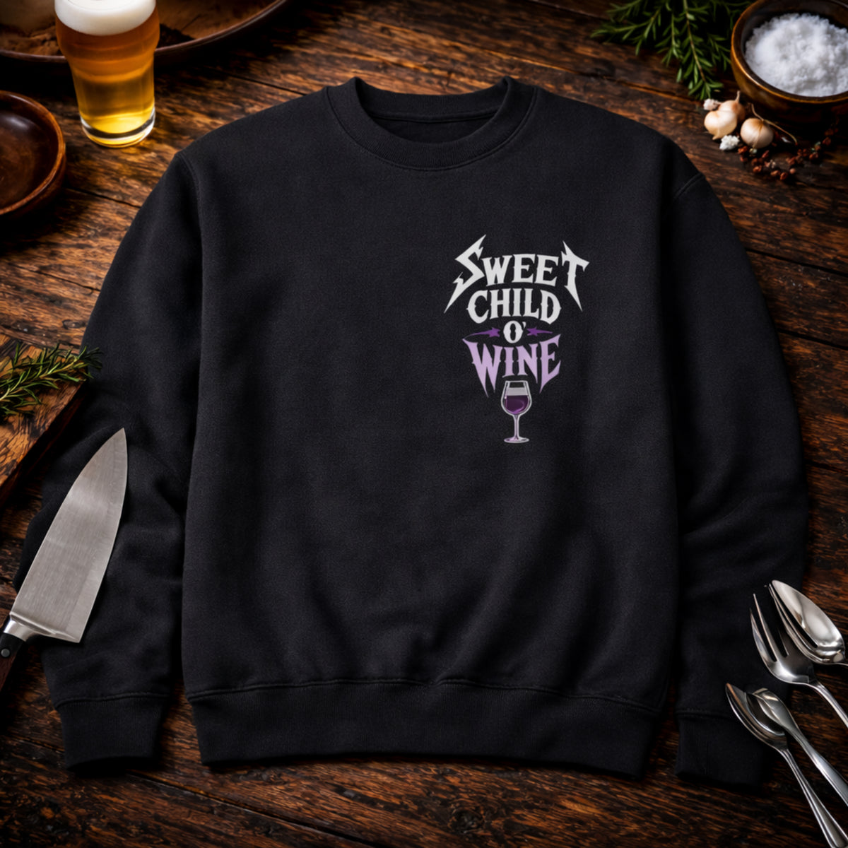 Sweet Child O' Wine -Premium Streetware Sweatshirt – Meatware Produktfoto