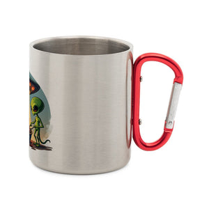 Alien BBQ - Edelstahl - Tasse mit Karabiner | Mug | Meatware