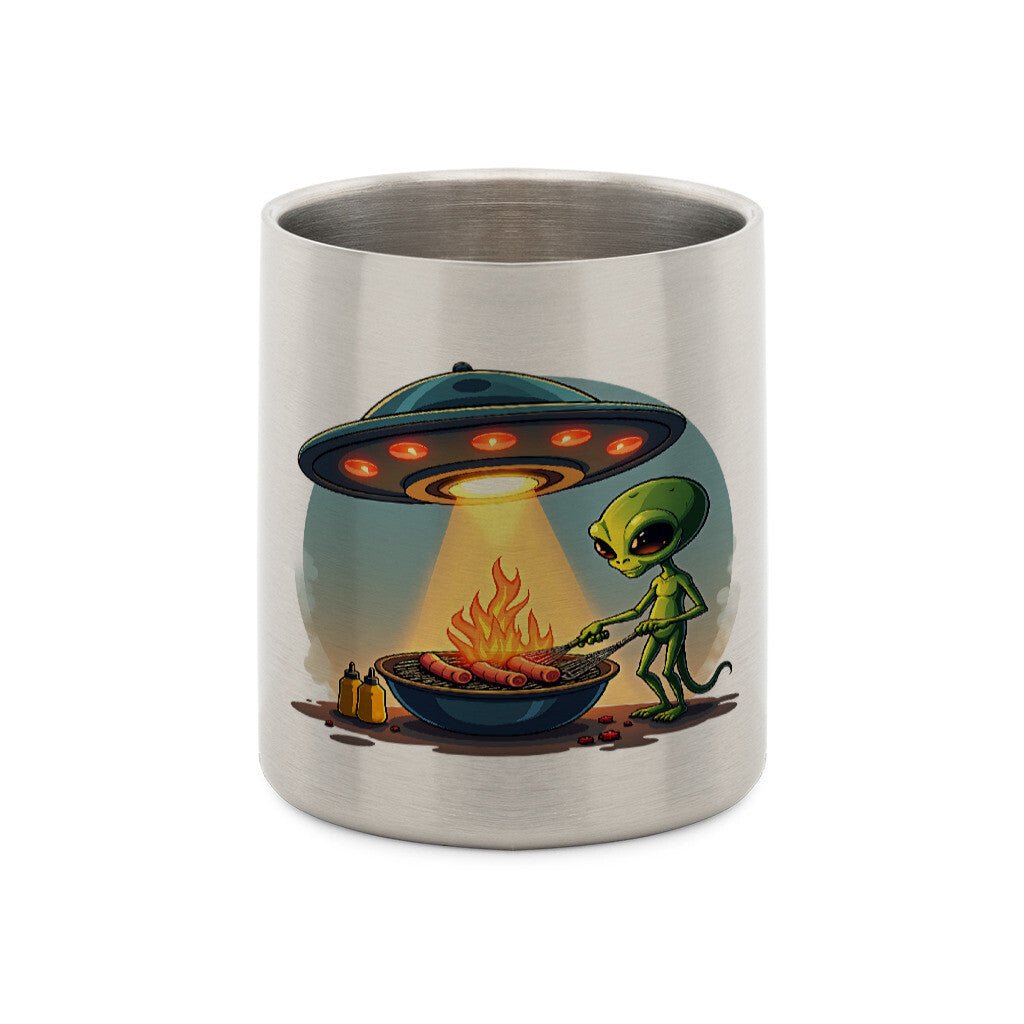 Alien BBQ - Edelstahl - Tasse mit Karabiner | Mug | Meatware