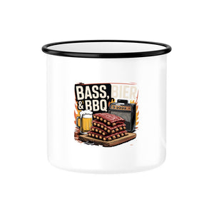 Bass, Bier & BBQ traditionell - Emaille Tasse | Mug | Meatware