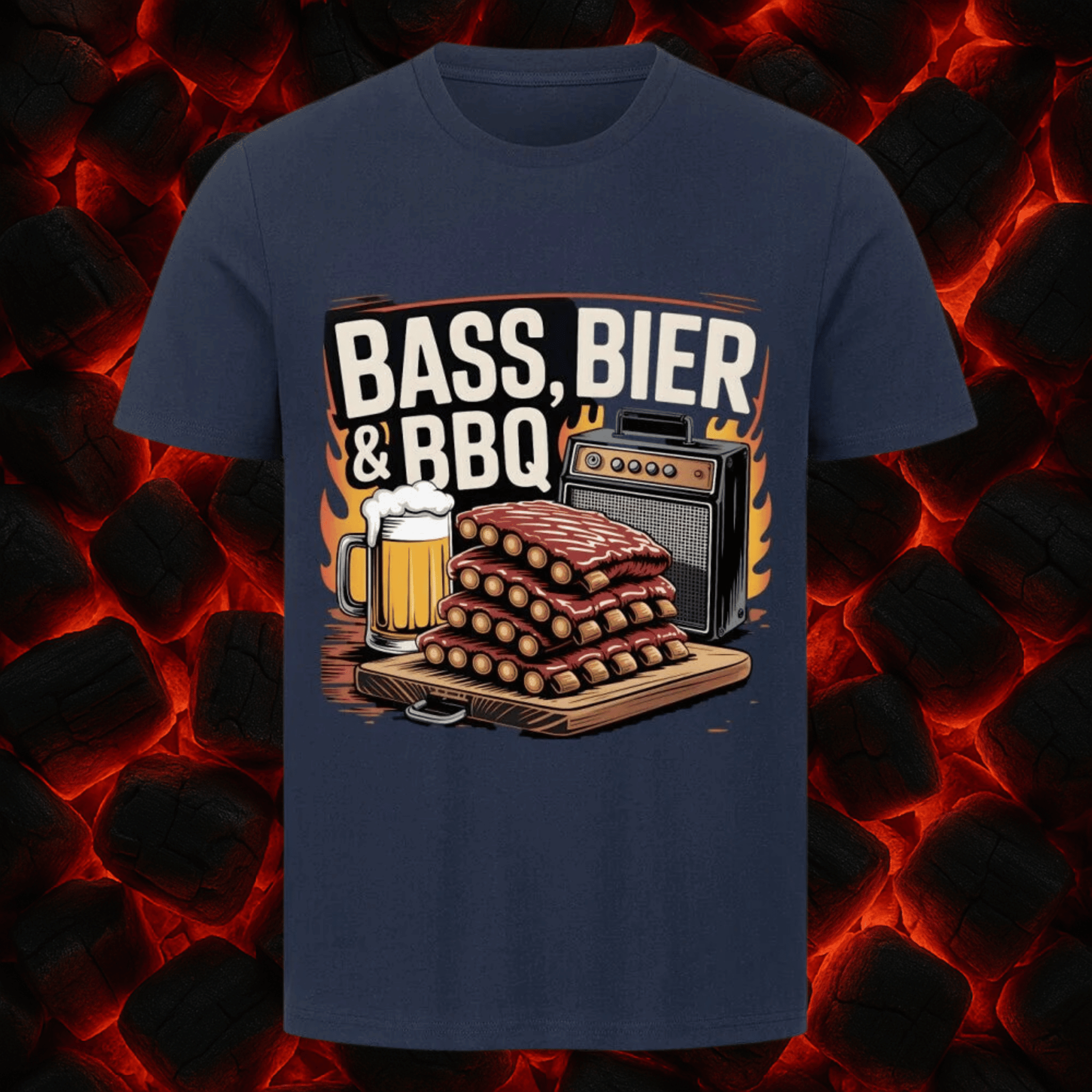 Bass, Bier & BBQ traditionell - HigherBlanks Premium T-Shirt | T-Shirt | Meatware