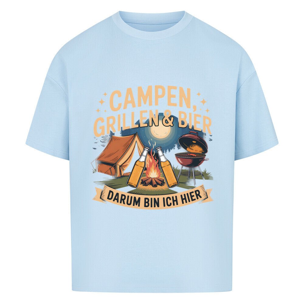 Campen, Grillen & Bier - Bierversion - VACANCY Oversized Shirt | T-Shirt | Meatware