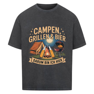 Campen, Grillen & Bier - Bierversion - VACANCY Oversized Shirt | T-Shirt | Meatware