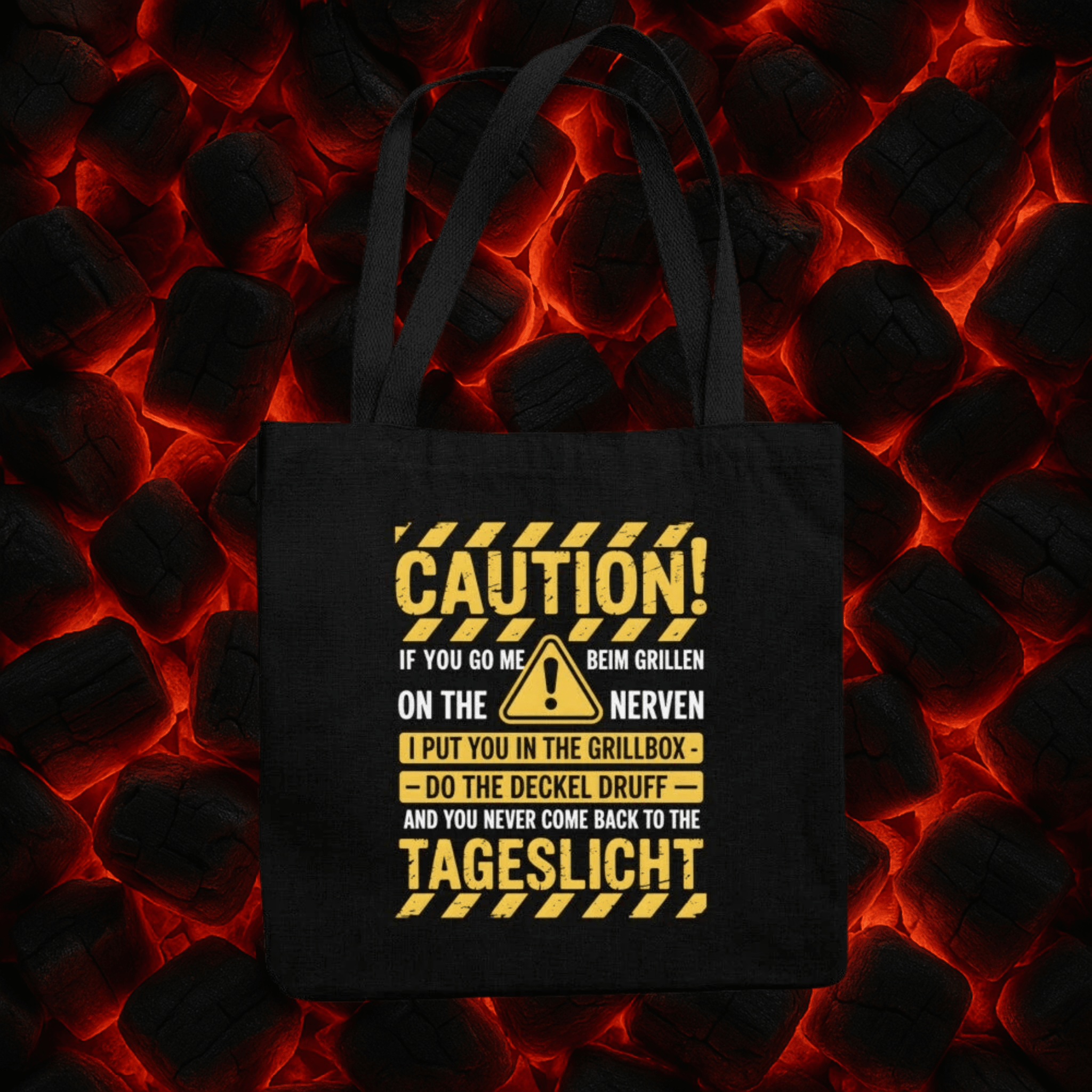 Caution Grillen - Jutebeutel | Bag | Meatware