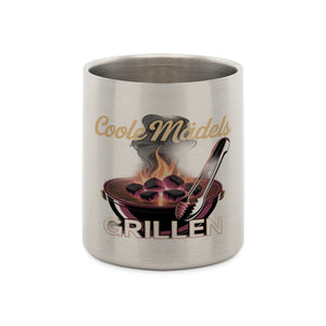 Coole Mädels grillen - Edelstahl - Tasse mit Karabiner | Mug | Meatware