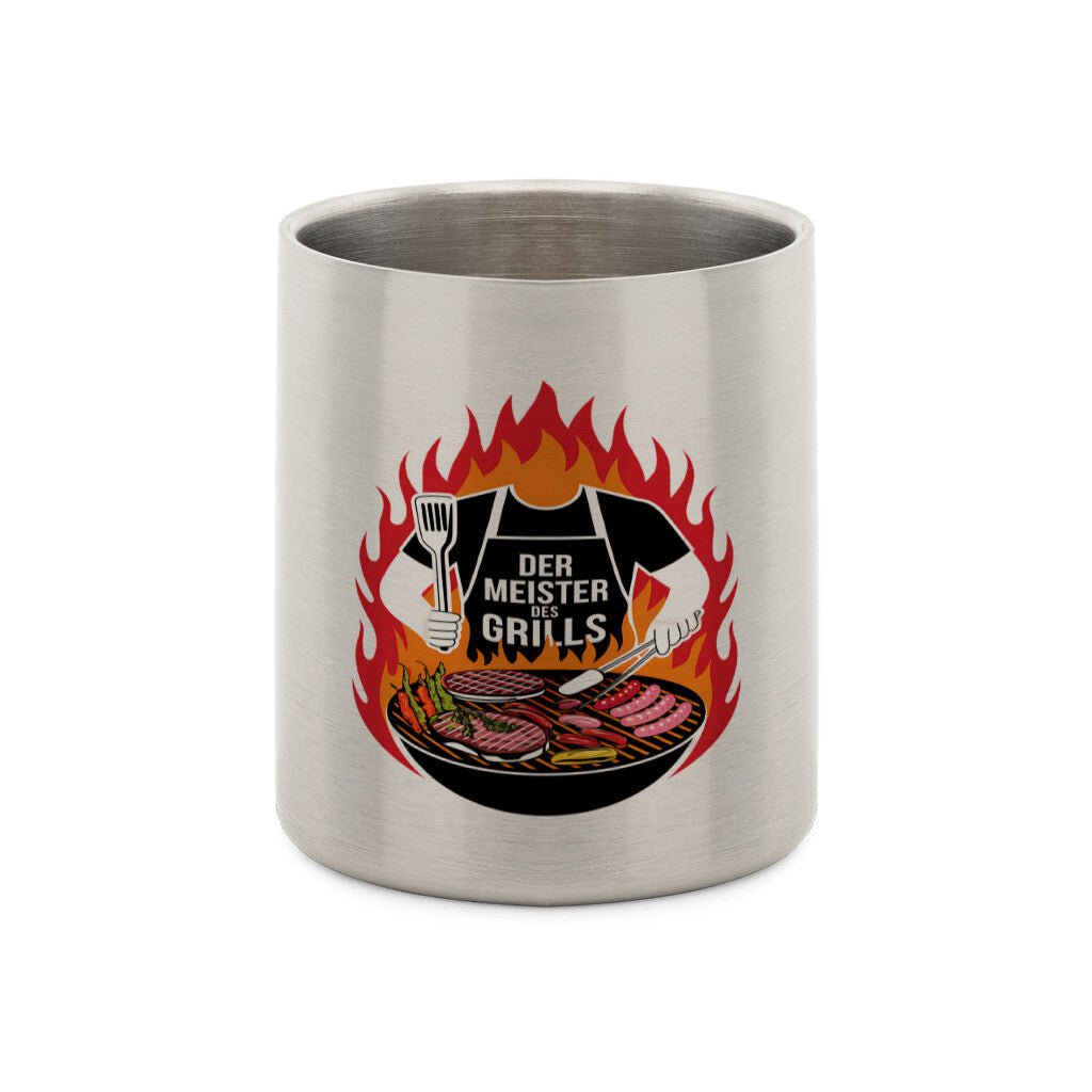 Der Meister des Grills (ohne Kopf) - Edelstahl - Tasse mit Karabiner | Mug | Meatware