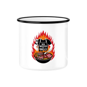 Der Meister des Grills (ohne Kopf) - Emaille Tasse | Mug | Meatware