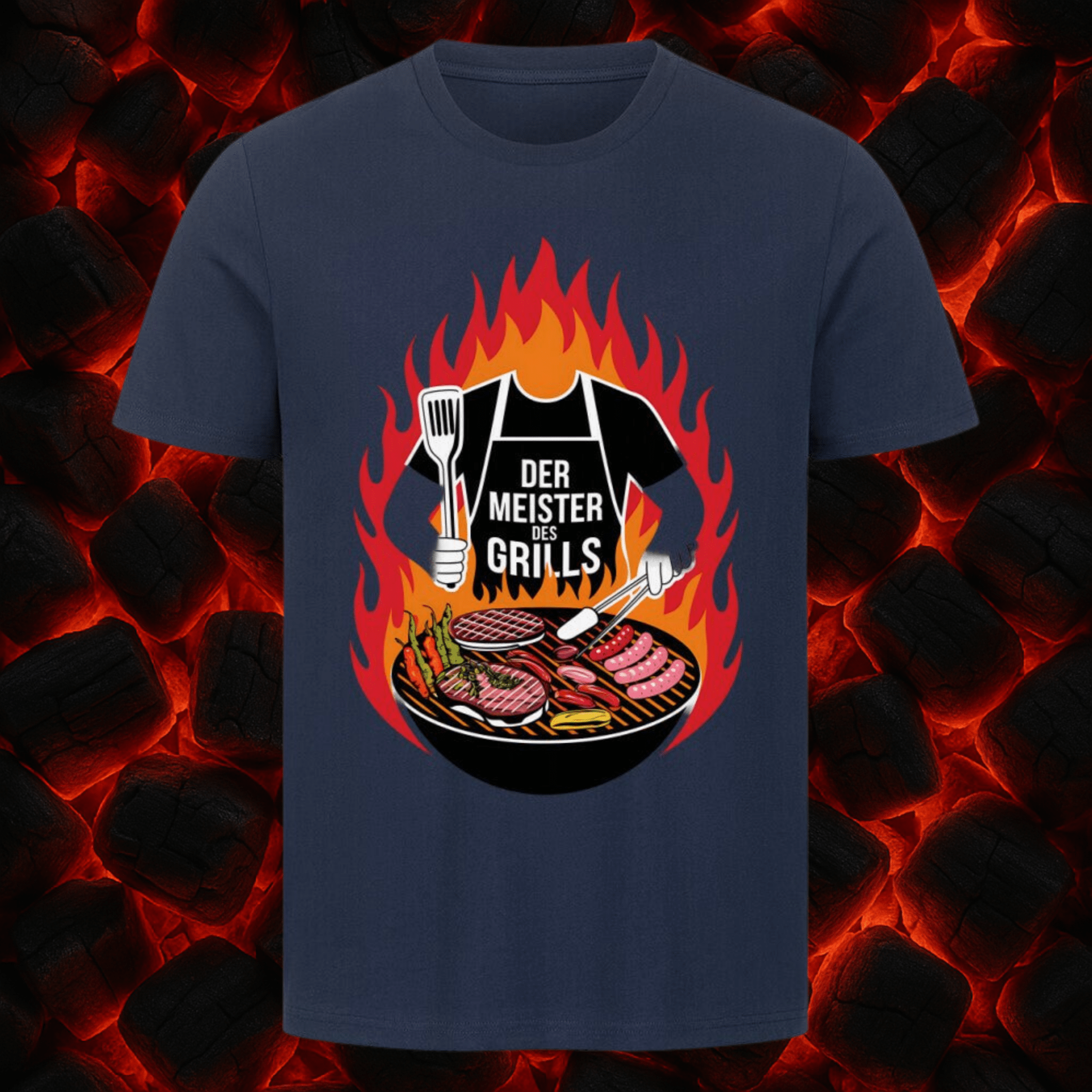 Der Meister des Grills ohne Kopf - HigherBlanks Premium T-Shirt | T-Shirt | Meatware