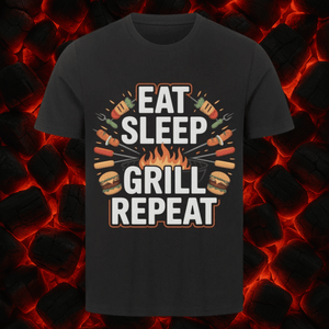 Eat Sleep Grill Repeat - HigherBlanks Premium T-Shirt | T-Shirt | Meatware