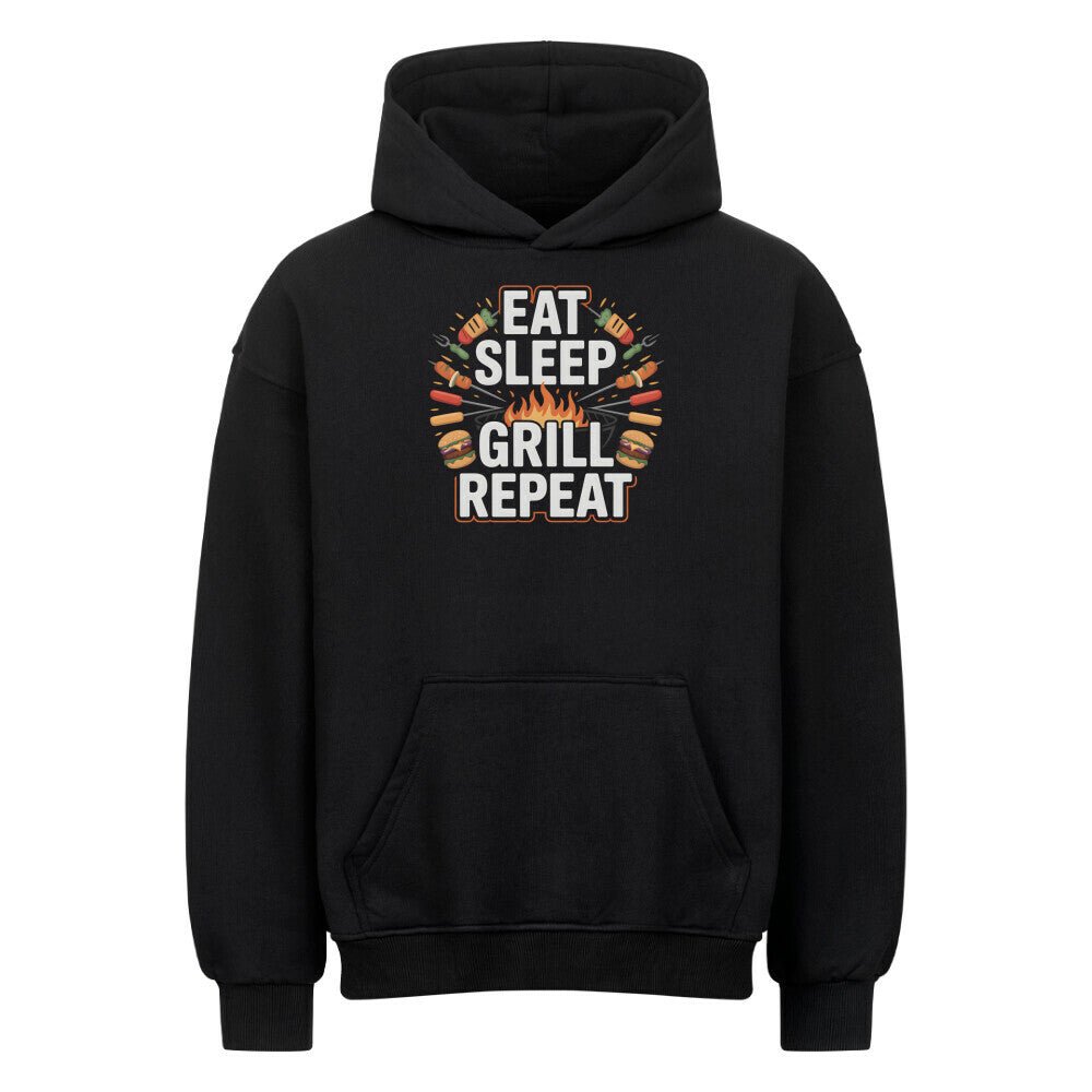 Eat Sleep Grill Repeat - VACANCY Oversized Hoodie | Hoodie | Meatware