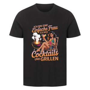 Einfache Frau - Cocktails und Grillen - HigherBlanks Premium T-Shirt | T-Shirt | Meatware