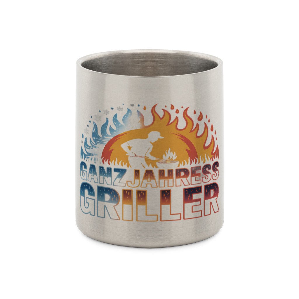 Ganzjahresgriller - Edelstahl - Tasse mit Karabiner | Mug | Meatware