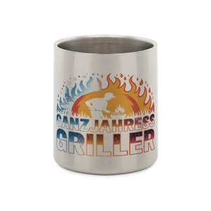 Ganzjahresgriller - Edelstahl - Tasse mit Karabiner | Mug | Meatware