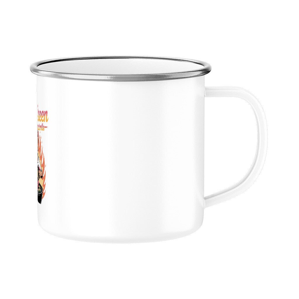 Grill Queen – Feuer unter Kontrolle - Emaille Tasse | Mug | Meatware