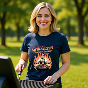 Grill Queen – Feuer unter Kontrolle - HigherBlanks Premium T-Shirt | T-Shirt | Meatware
