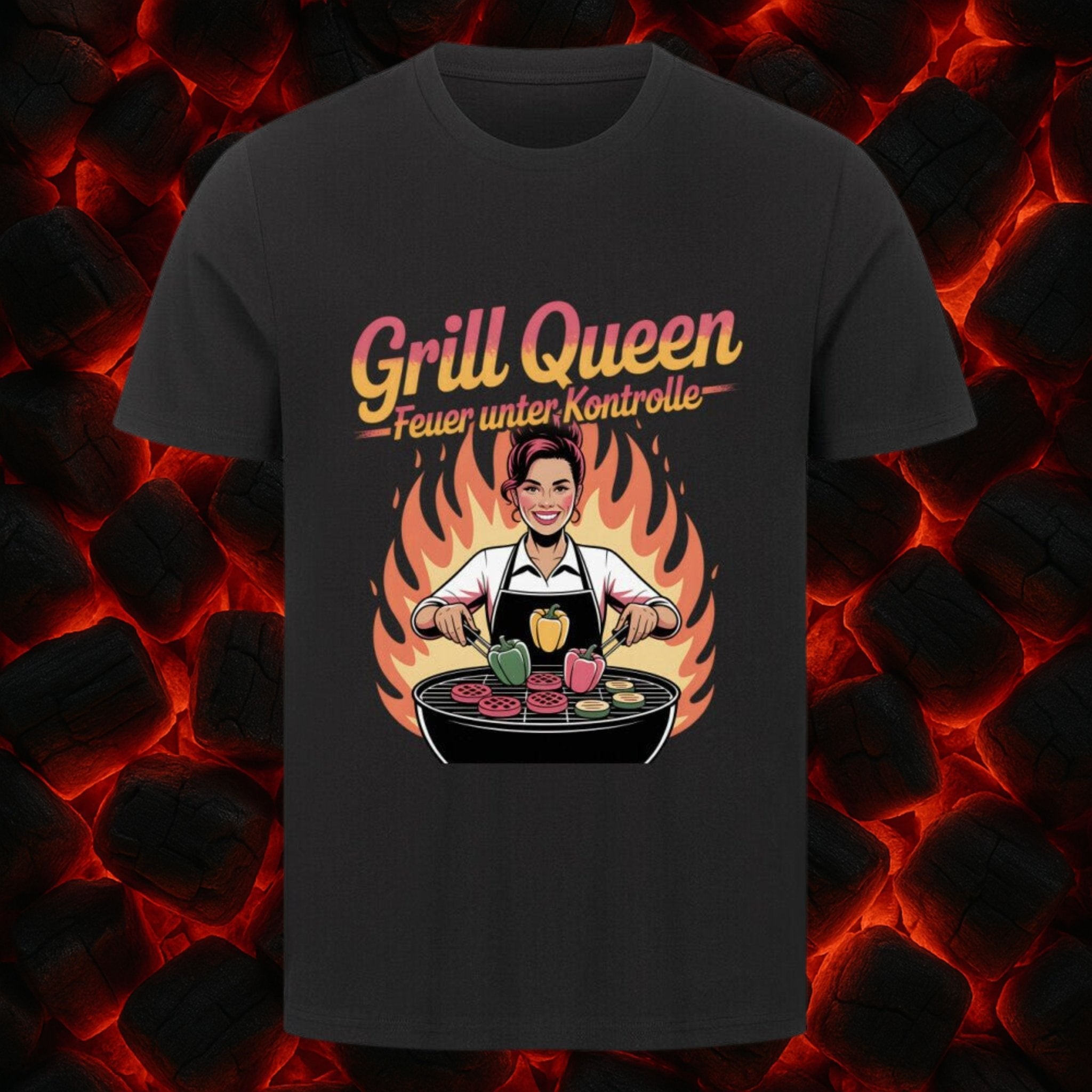 Grill Queen – Feuer unter Kontrolle - HigherBlanks Premium T-Shirt | T-Shirt | Meatware