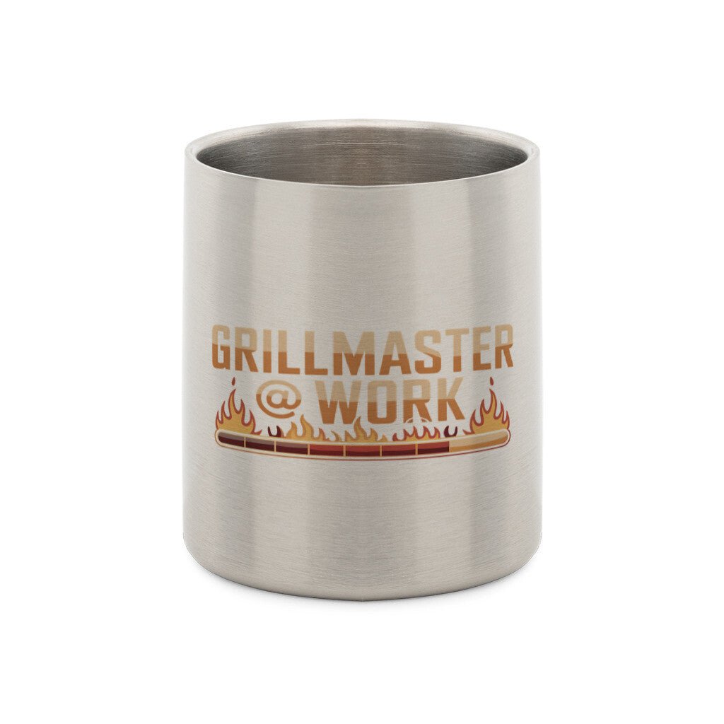 Grillmaster @ work - Edelstahl - Tasse mit Karabiner | Mug | Meatware
