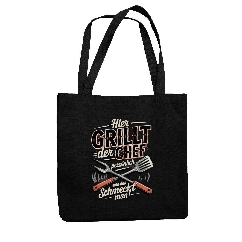 Hier grillt der Chef persönlich - Jutebeutel | Bag | Meatware
