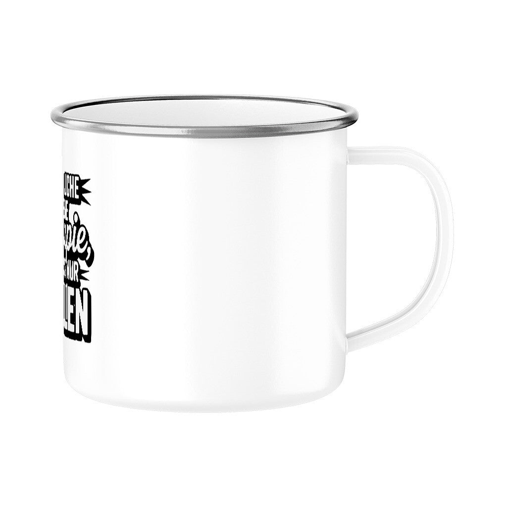 Ich brauche keine Therapie, ich muss nur Grillen - Emaille Tasse | Mug | Meatware