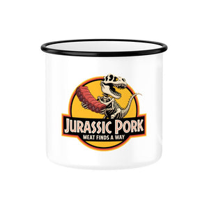 Jurassic Pork – Meat Finds a Way - Emaille Tasse | Mug | Meatware