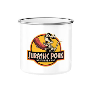 Jurassic Pork – Meat Finds a Way - Emaille Tasse | Mug | Meatware