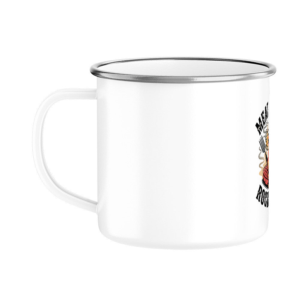 Meat, Beer & Rock N roll - Emaille Tasse | Mug | Meatware