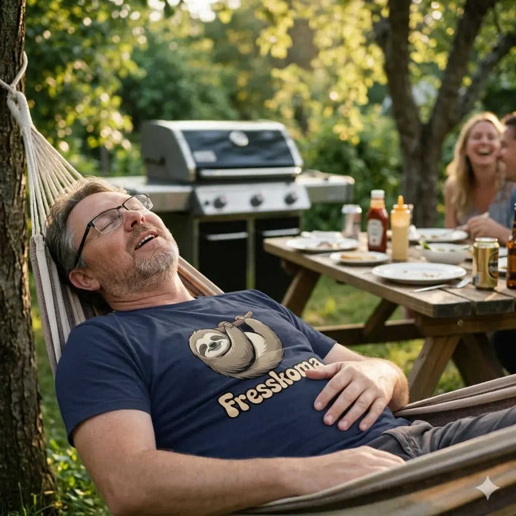 Fresskoma Faultier T-Shirt – Lustiges BBQ & Grill Geschenk | Meatware® – Meatware Detailansicht