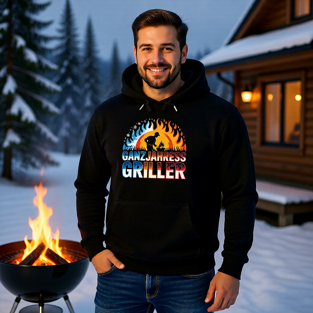 Premium Hoodie mit Ganzjahres-Griller von Meatware im BBQ-Lifestyle Look