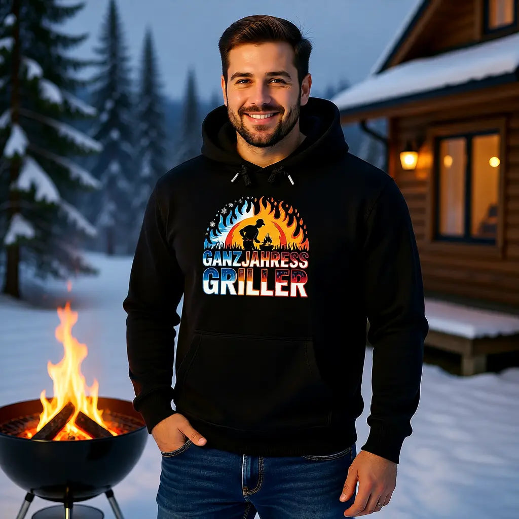 Premium Hoodie mit Ganzjahres-Griller von Meatware im BBQ-Lifestyle Look